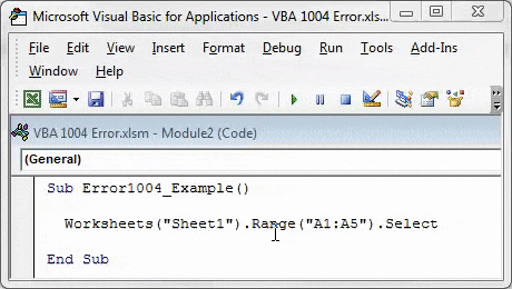 VBA Run Time Error <b>run time error 1004 excel vba</b> in Excel 3