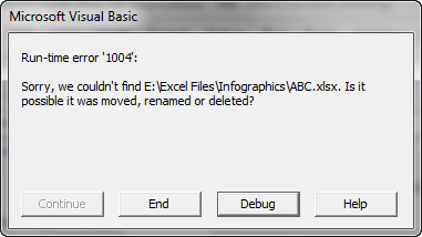 VBA Run Time Error 1004 in Excel 5