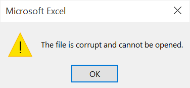 How To Fix Excel File Corrupted and Cannot be Opened Error