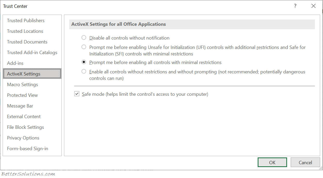 ActiveX Settings