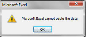 Excel 2010 Pasting Error