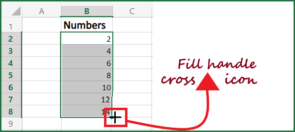 fill handle not working in Excel