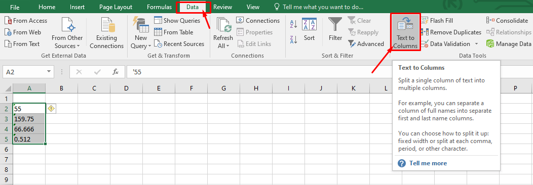 how to convert text to number in Excel