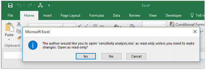 Excel read only error