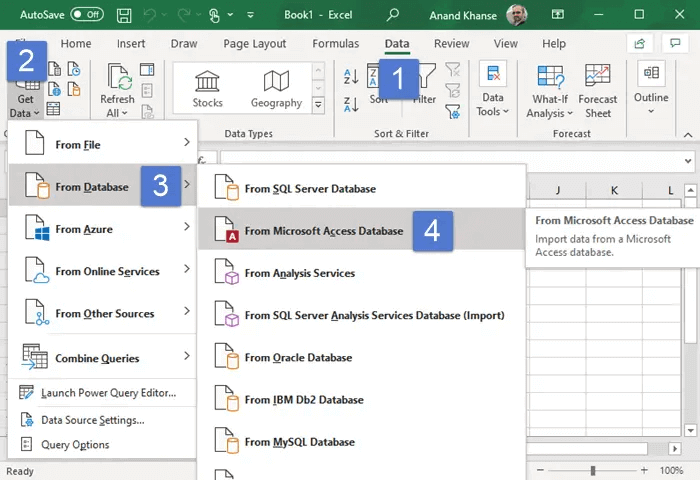 Import Data from Access to Excel