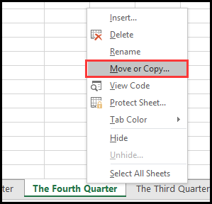 Move or Copy Excel