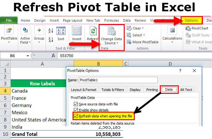 Refresh pivot table data automatically 1