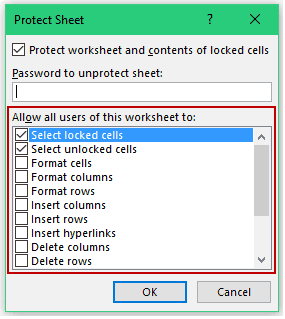 Lock Some Specific Cells in Excel 6
