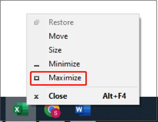 Excel opens minimized
