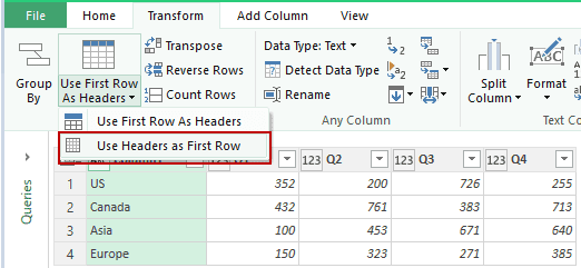 Use Power Query