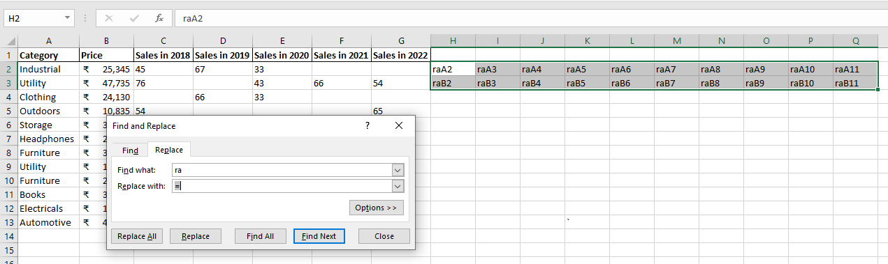 Transpose Excel Data with Direct References