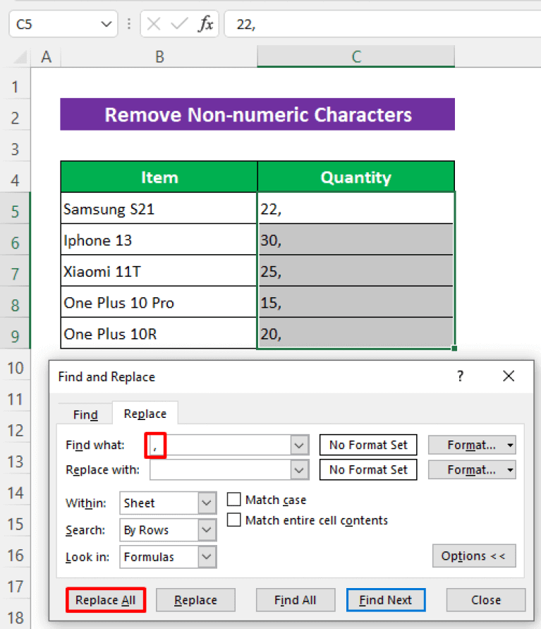 Excel Not Recognizing Numbers in Cells