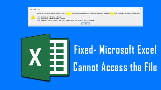 Microsoft Excel Cannot Access the File