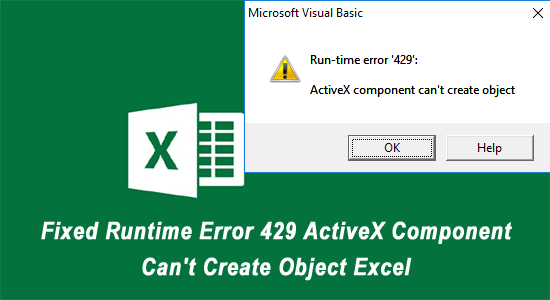Runtime Error 429 In Excel
