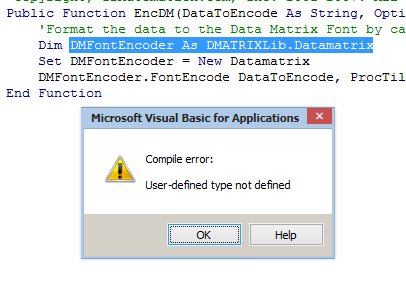 User-Defined Type Not Defined Error in Excel 